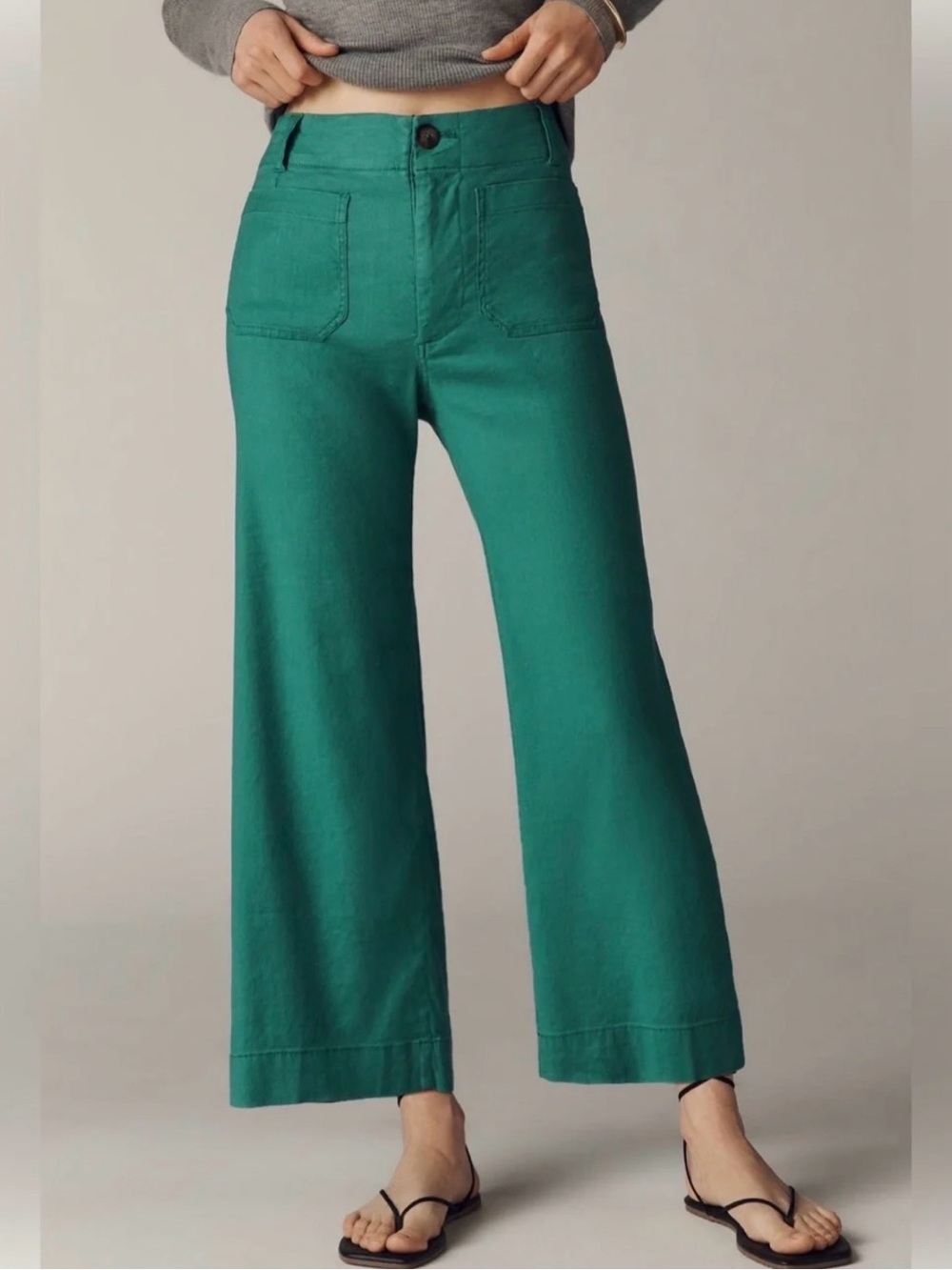 Anthropologie x Maeve Wide Leg Collette Pants : Kelly Green